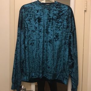 Velvet emerald green sweater - Oversize fit